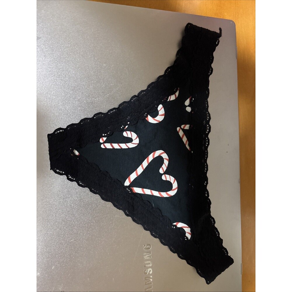 MeUndies FeelFree Thong Panties, Candy Cane Love Woman Size S Nwot